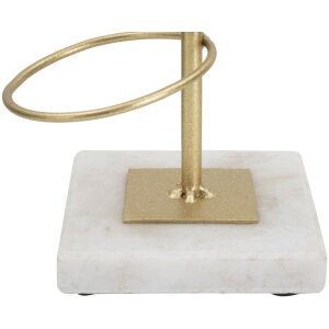 Mauro Ferretti Świecznik Ringi 14x13x46 cm złoty biały