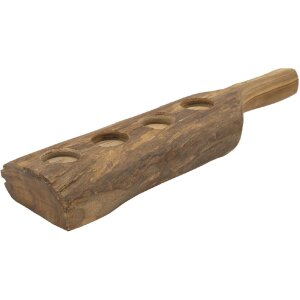 Mauro Ferretti Świecznik Teak 4-palnikowy 51x14x6 cm brązowy