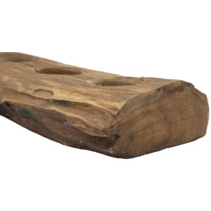 Mauro Ferretti Świecznik Teak 4-palnikowy 51x14x6 cm brązowy