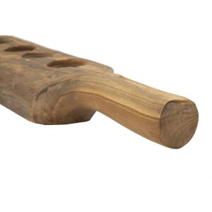 Mauro Ferretti Świecznik Teak 4-palnikowy 51x14x6 cm brązowy