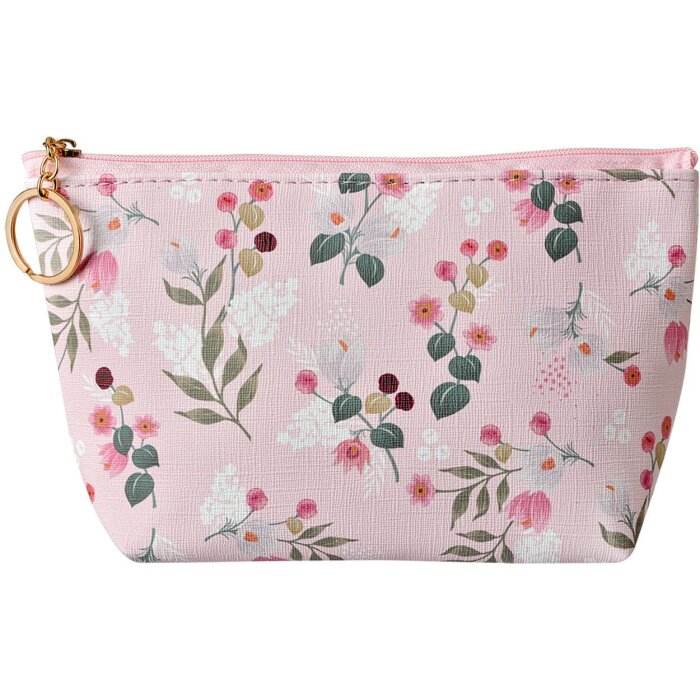 Juleeze JZTB0087 Kosmetyczka różowa z kwiatowym wzorem 21x5x13cm PU