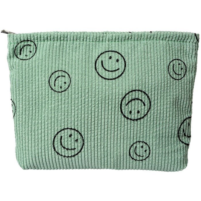 Juleeze JZTB0089 Kosmetyczka Smiley Green 27x5x17 cm Sznurkowa podszewka z PVC