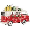 Clayre & Eef 6Y5855 Model autobusu LED czerwony biały 31x15x21 cm Zasilanie bateryjne