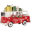 Clayre & Eef 6Y5855 Model autobusu LED czerwony biały 31x15x21 cm Zasilanie bateryjne