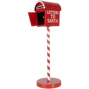Metalowa skrzynka na listy Clayre & Eef Letters to Santa Red Ø15x50cm w stylu wiejskim