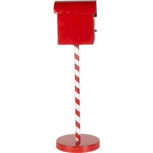 Metalowa skrzynka na listy Clayre & Eef Letters to Santa Red Ø15x50cm w stylu wiejskim