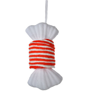 Clayre & Eef 66111R Wisiorek dekoracyjny Candy Red White 11x8x20 cm