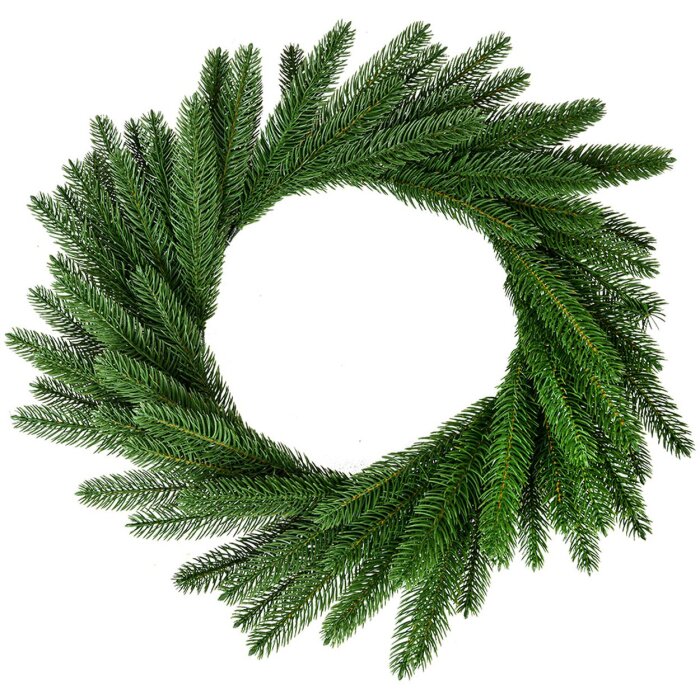 Clayre & Eef 66065 Wieniec bożonarodzeniowy zielony Ø55x7 cm Dekoracja plastikowa