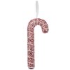 Clayre & Eef 66179 Wisiorek dekoracyjny Candy Cane różowy brokat 7x2x17cm