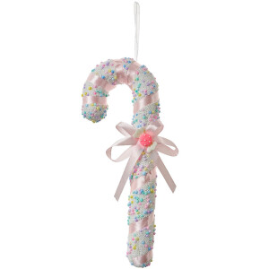 Clayre & Eef 66182 Wisiorek Candy Cane Biały Różowy 10x3x26cm