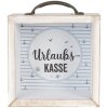 Clayre & Eef 65878 Skarbonka Biała 15x8x18 cm Country Style MDF Szkło