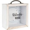 Clayre & Eef 65878 Skarbonka Biała 15x8x18 cm Country Style MDF Szkło