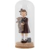Clayre & Eef Szklany słoik Ø 8x20 cm z korkową podstawą Przezroczyste szkło