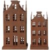 Clayre & Eef 6Y5775 Zestaw 2 metalowych brązowych dekoracji do domu w stylu wiejskim 11x11x21cm