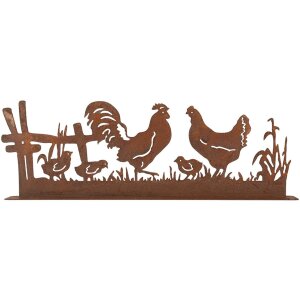 Clayre & Eef 6Y5778 Dekoracja Kurczak z Kogutem Brązowy 41x5x14 cm Styl wiejski