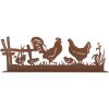 Clayre & Eef 6Y5778 Dekoracja Kurczak z Kogutem Brązowy 41x5x14 cm Styl wiejski