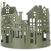 Clayre & Eef 6Y5788 Zestaw 3 metalowych domków w stylu wiejskim w kolorze zielonym