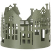 Clayre & Eef 6Y5788 Zestaw 3 metalowych domków w stylu wiejskim w kolorze zielonym