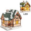 Clayre & Eef 6PR5733 Domek dekoracyjny z diodą LED pomarańczowo-zielony 6x5x6 cm