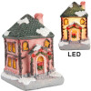 Clayre & Eef 6PR5734 Domek dekoracyjny z diodami LED różowo-szary 4x5x6 cm