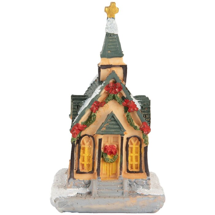 Clayre & Eef 6PR5736 Dekoracja Dom LED 6x5x9 cm polyresin pomarańczowy zielony