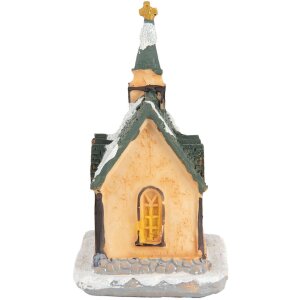 Clayre & Eef 6PR5736 Dekoracja Dom LED 6x5x9 cm polyresin pomarańczowy zielony