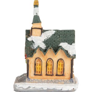 Clayre & Eef 6PR5736 Dekoracja Dom LED 6x5x9 cm polyresin pomarańczowy zielony