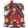 Clayre & Eef 6PR5739 Dekoracja Dom LED czerwony szary 6x5x7 cm polyresin