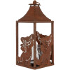 Clayre & Eef 6Y5776 Latarnia 15x15x37 cm Brązowy Metalowy Motyw Kota Styl Antyczny