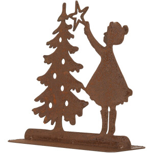 Clayre & Eef 6Y5780 Dekoracja Dziecko z choinką brązowy 14x5x14 cm