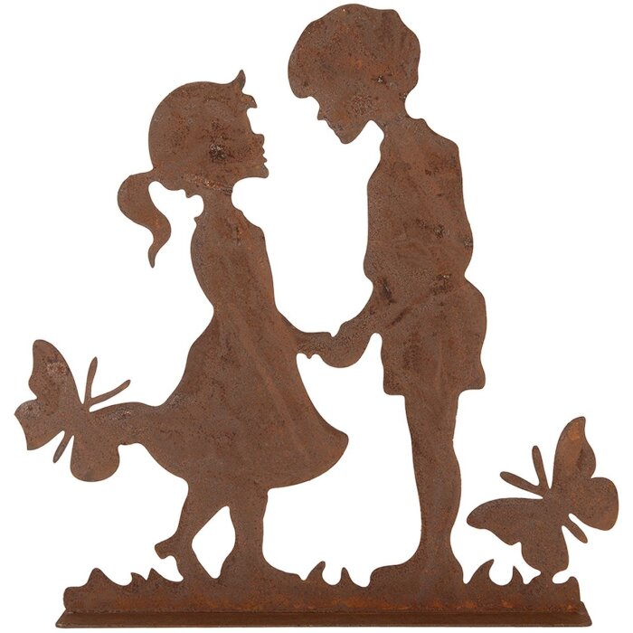 Clayre & Eef 6Y5782 Dekoracja dziecięca metalowa brązowa 25x5x25 cm styl wiejski