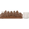 Clayre & Eef 6Y5783 Pojemnik na tealighty Houses Brown 30x9x11 cm Styl wiejski