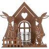 Clayre & Eef 6Y5786 Pojemnik na podgrzewacze Domek z Królikiem Brązowy 26x9x26 cm