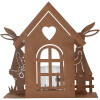 Clayre & Eef 6Y5786 Pojemnik na podgrzewacze Domek z Królikiem Brązowy 26x9x26 cm