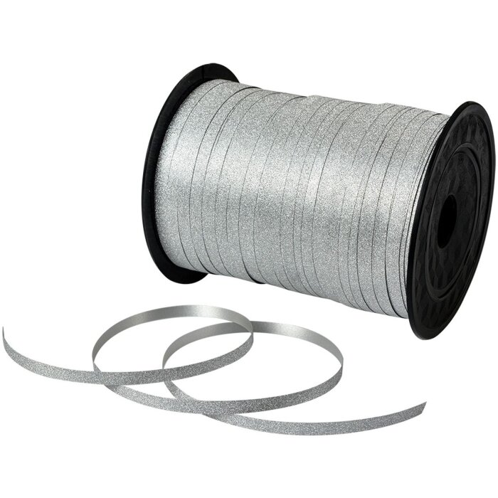 Clayre & Eef Wstążka do Pakowania Srebrna 0.5cm x 228m
