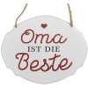 Clayre & Eef 6Y5686 Znak tekstowy Babcia jest najlepsza Biały Czerwony 18x1x15 cm Żelazo