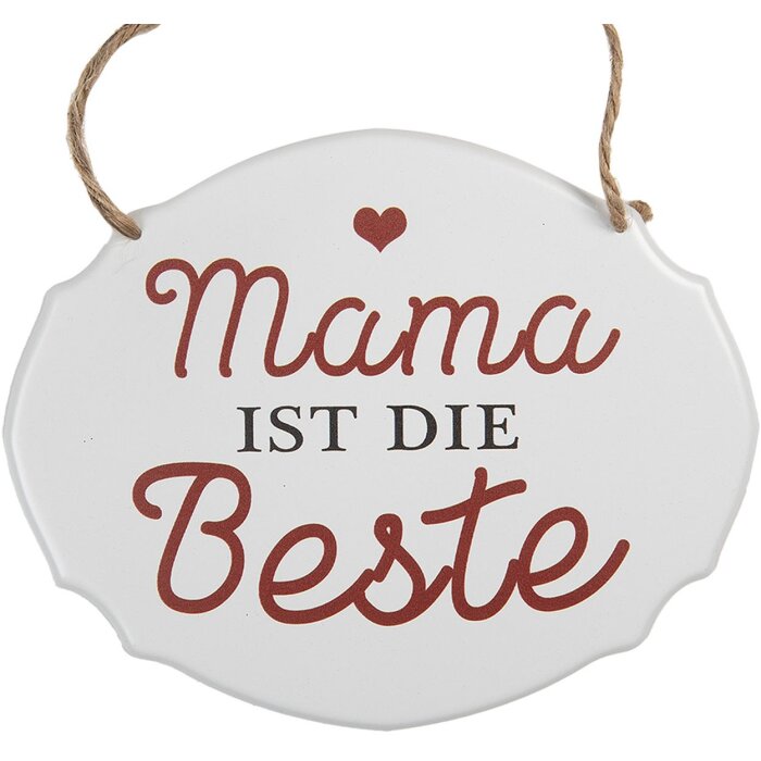 Clayre & Eef 6Y5687 Znak tekstowy Mum is the Best Iron White 18x1x15 cm