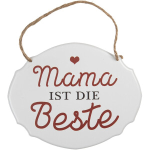 Clayre & Eef 6Y5687 Znak tekstowy Mum is the Best Iron White 18x1x15 cm