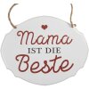 Clayre & Eef 6Y5687 Znak tekstowy Mum is the Best Iron White 18x1x15 cm