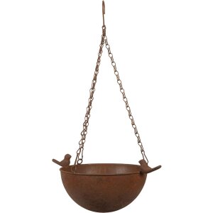 Clayre & Eef 6Y5793 Wisząca miska do karmienia ptaków antyczny brąz 30x21x14/50 cm