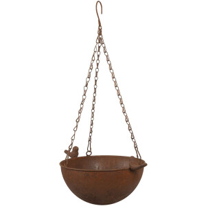 Clayre & Eef 6Y5793 Wisząca miska do karmienia ptaków antyczny brąz 30x21x14/50 cm