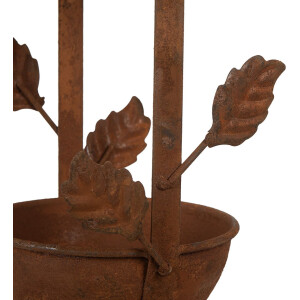 Clayre & Eef 6Y5795 Wisząca Wanna dla Ptaków Brązowy Metal 15x14x42 cm Styl Antyczny