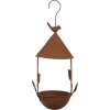 Clayre & Eef 6Y5795 Wisząca Wanna dla Ptaków Brązowy Metal 15x14x42 cm Styl Antyczny