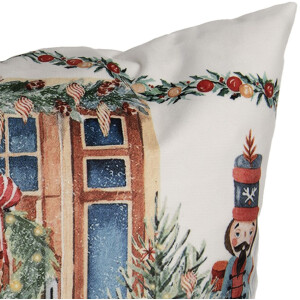 Clayre & Eef KT021.403 Poszewka na poduszkę 45x45 cm Biały Czerwony Zielony Country Christmas