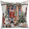 Clayre & Eef KT021.403 Poszewka na poduszkę 45x45 cm Biały Czerwony Zielony Country Christmas