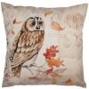 Clayre & Eef KT021.405 Poszewka na poduszkę 45x45 cm Sowa Beżowy Brązowy Styl wiejski