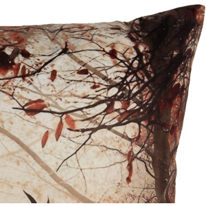 Clayre & Eef KT021.414 Poszewka na poduszkę 45x45 cm Brązowy Pomarańczowy Motyw jelenia