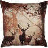 Clayre & Eef KT021.414 Poszewka na poduszkę 45x45 cm Brązowy Pomarańczowy Motyw jelenia