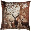 Poszewka na poduszkę Clayre & Eef motyw jelenia brązowy pomarańczowy 45x45 cm styl country