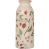 Clayre & Eef 6CE2021 Wazon Beżowy Czerwony Ø8x20cm Ceramiczny Styl Country
